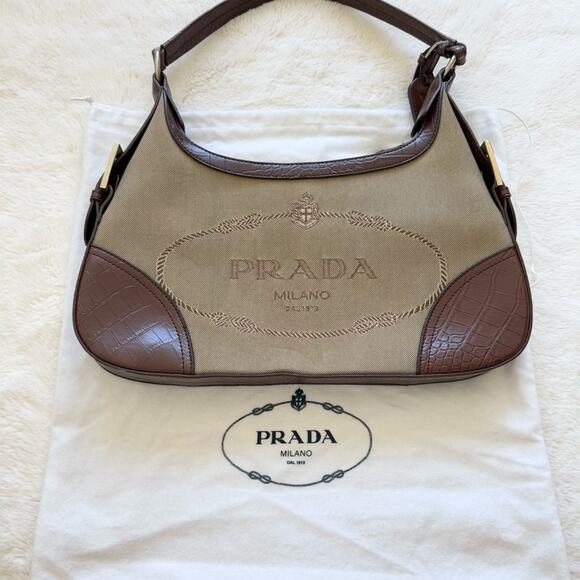 PRADA hobo canvas bag Vintage Authentic - Picture 13 of 13